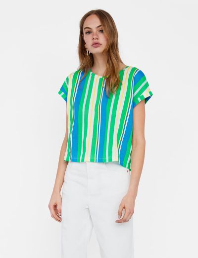 Tess cropped stretch-cloque top