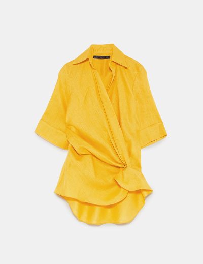 Colleen Long-Sleeve Beaded Ruffle Top